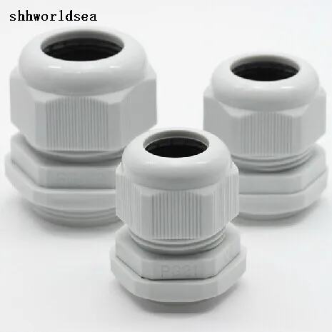 

shhworldsea 100PCS IP68 waterproof level WHITE color waterproof cable gland PG7/PG9/PG11/PG13.5/PG16/19/21/25/PG29