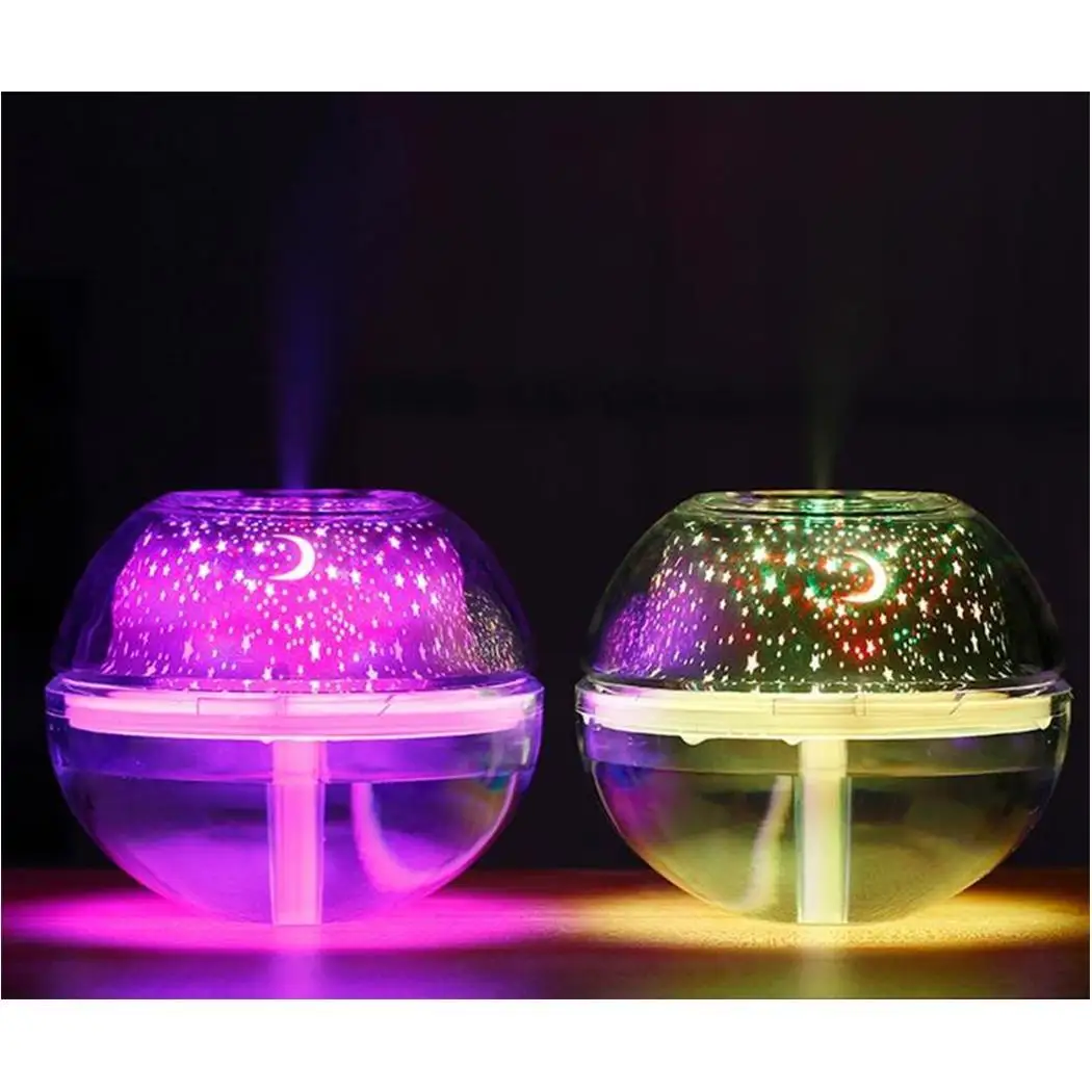 

500ml USB Humidifier Star/Moon Projection LED Night Lamp Light Aroma Diffuser Air Humidifier for Home Office