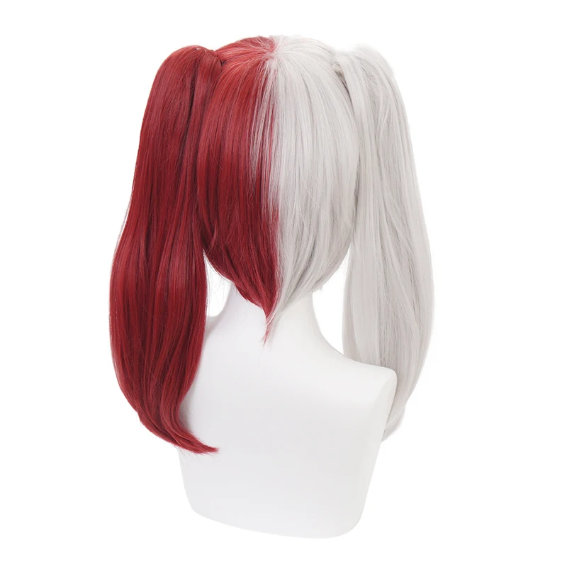 Reneecho My Hero Academia косплэй Todoroki Shoto парик белый смешанные красные волосы высокое качество синтетический парик для аниме косплэй
