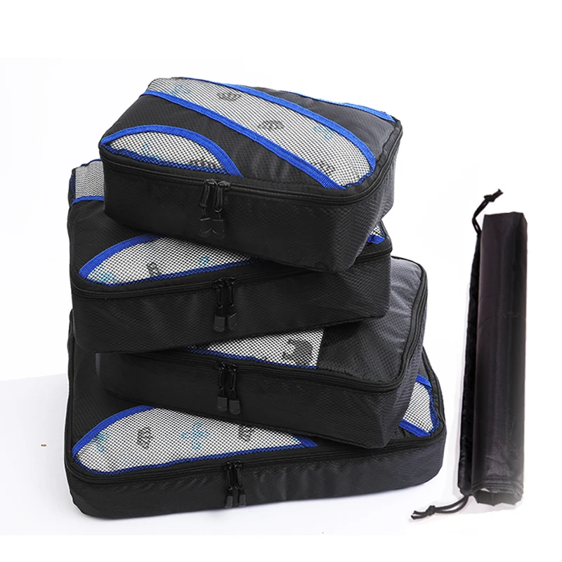 

QIUYIN Packing Cubes 4PCs/Set Clothes Travel Bag Functional Packing Accessories Luggage Bags Organizer High Capacity Mesh