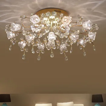 

Modern living room crystal lamp ceiling Lights warm romantic flower wedding room bedroom lamp hall dining room crystal lighting