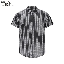 Sunboat Brand 2017 New Arrivals Printed 3D Lines Short-sleeved Shirt High Quality Men’s Casual Tees Tops Summer Clothing M-2XL