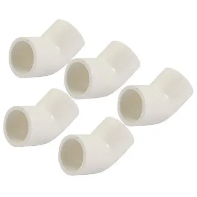 

5 Pcs 20mm Inner Diameter 45 Degree Elbow PVC Pipe Connectors Fittings White