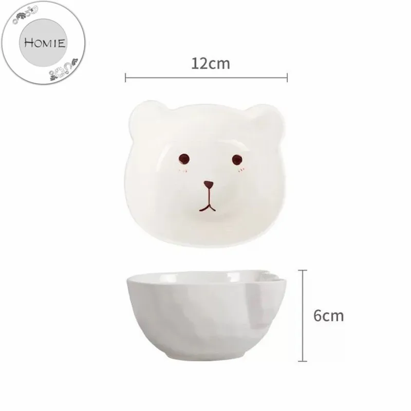 HOMIE Ceramic Cartoon Bear style Dishes Plate Fruit Salad Bowl Tableware Home Party Decor Dining Supplies Children's bowl gift18