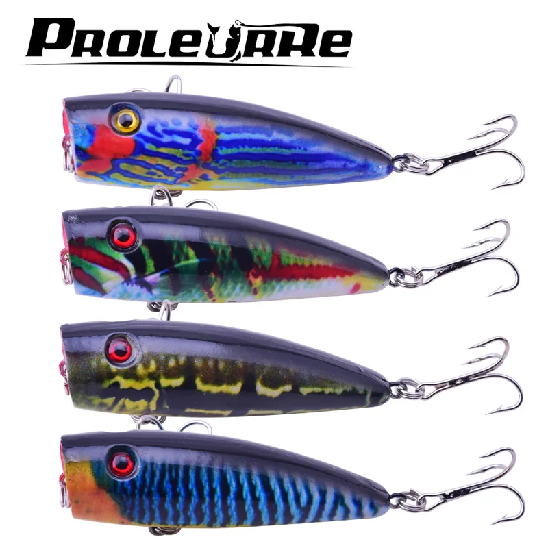  4Pcs/set 6.8cm 8.7g fishing lure minnow Wobbler quality Popper professional bait swim bait jointed 