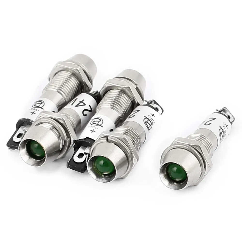 5Pcs AC/DC 24V Green LED Metal Indicator Pilot Dash Light Signal Lamp 5Pcs AC/DC 24V Green LED Metal Indicator Pilot Dash Light Signal Lamp