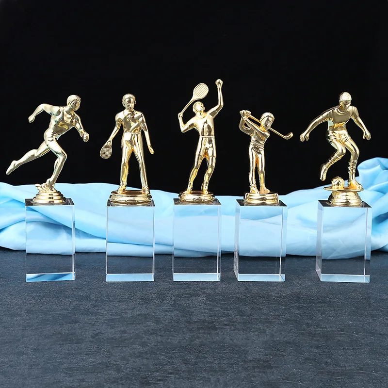 

New Crystal Sport Trophy Sports Event Football Badminton Medal School Sports Meeting Awards Gift Customize Trophies And Awards