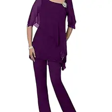 Мать невесты платья костюмы с жакетами серые комплект из 3 предметов Чай Длина плюс Размеры наряд формальных пригласительные на свадьбу платье