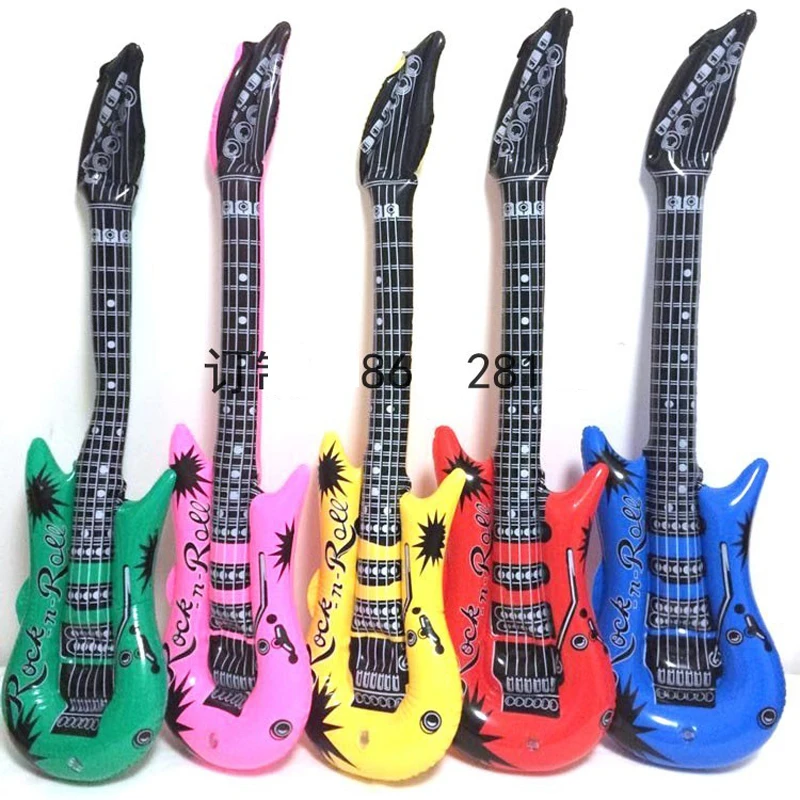 

10pcs/lot hot cartoon guitar balloons inflatable air globos party supplies kids toys birthday ballon classic toy 5 colors