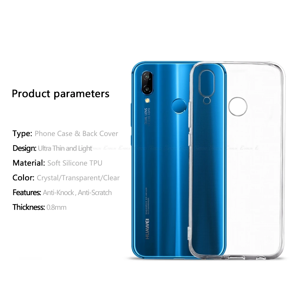 Прозрачный мягкий силиконовый чехол для телефона с полным покрытием HuaWei Nova 5i 5Z 5