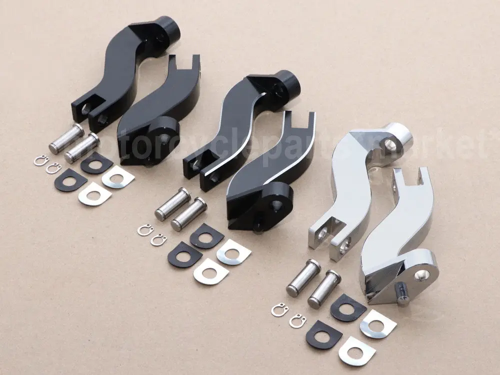 

Black Rear Passenger Footpeg Mounting Kit For Harley Touring Road King Electra Street Glide FLHX 93-14 15 16 17