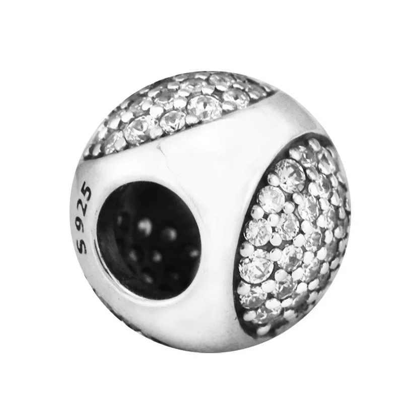 

Beads for Jewelry Making 100% 925 Sterling Silver Dazzling Droplet Charm with Clear CZ Fit Bracelets Diy Fine Jewelry PF604