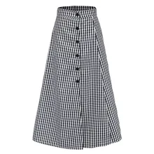 Женская клетчатая Женская юбка с разрезом сбоку, вечерние, с разрезом, с высокой талией, тонкая, сексуальная, посылка, юбка