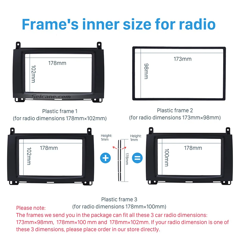 Seicane 173*98/178*100*178*102 мм 2DIN автоаудио фасции для BENZ B200/A-Class(W169)/B-Class(W245) стерео Рамка комплект для переоборудования