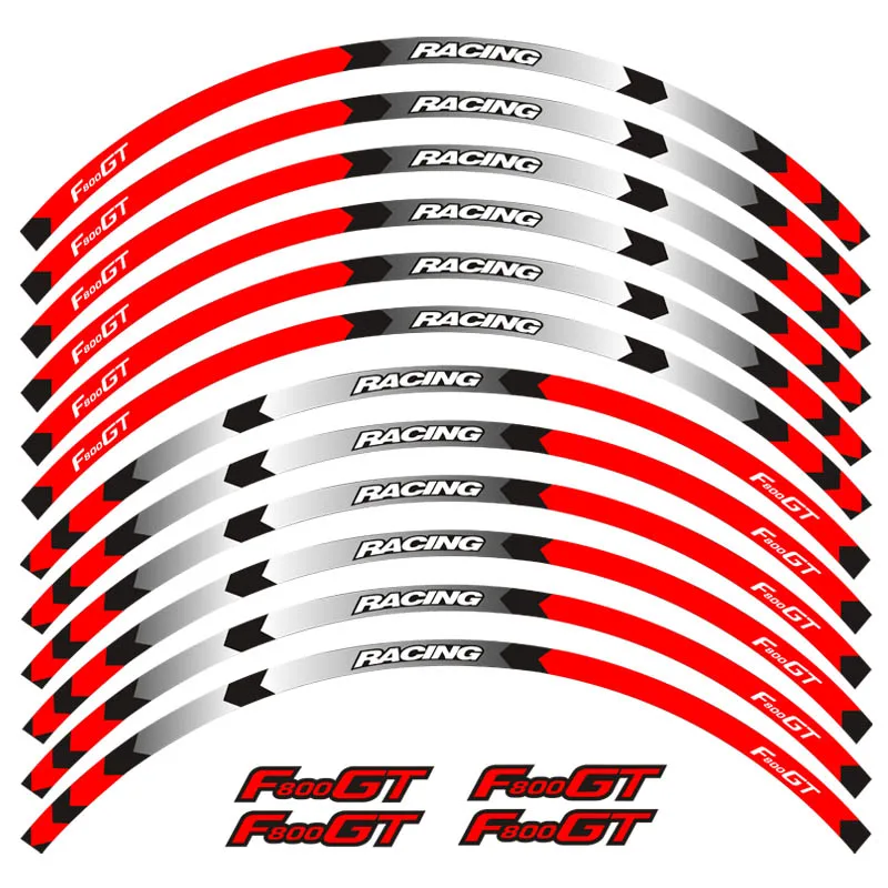 Новая высококачественная 12 шт подходит мотоциклетная наклейка для колес полоса светоотражающий обод для BMW F800GT - Цвет: 6