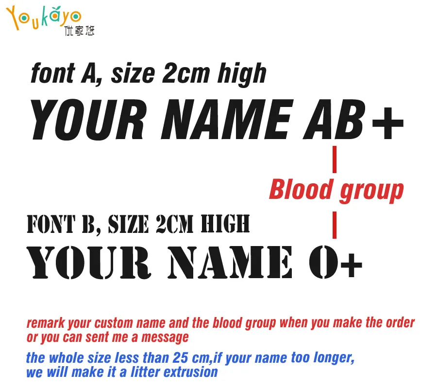 Any Flag /& Colour 3x Personalised Bike Helmet Blood Group Safety Decal 35mm