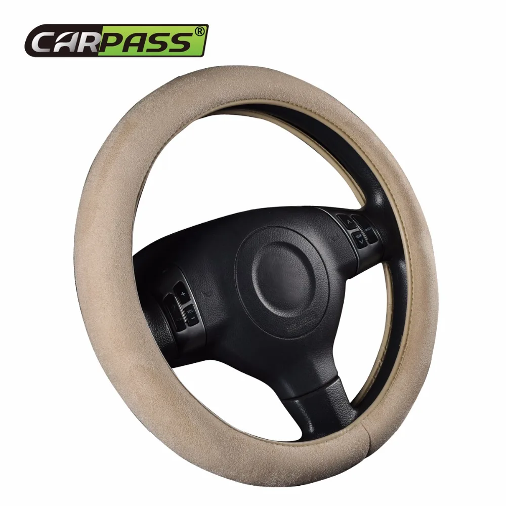 Car pass Universal Car Steering Wheel Cover Soft Plush Warm Winter Fur