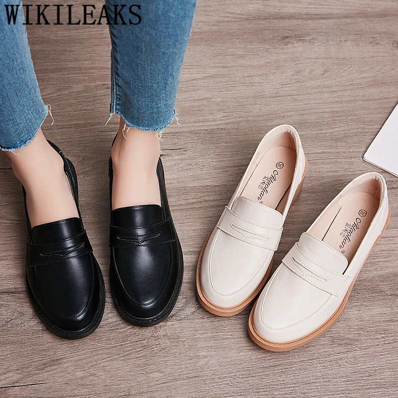 cómodos de moda Mujer, coreanos, sin cordones, Oxford _ - Mobile