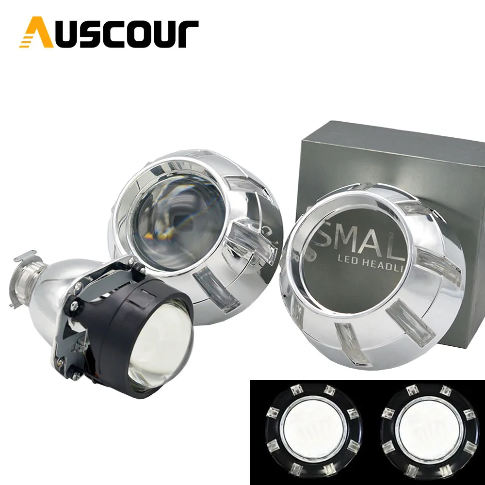 

2.5" bixenon HID projector lens Easy Install Koito Q5 shroud Mask LHD with demon eyes white red blue eyes H1 H4 H7 car assembly