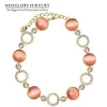 Neoglory Австрия Стразы светильник желтое золото цвет опал цепи бусины браслеты и браслеты для женщин бренд ювелирные изделия тренд