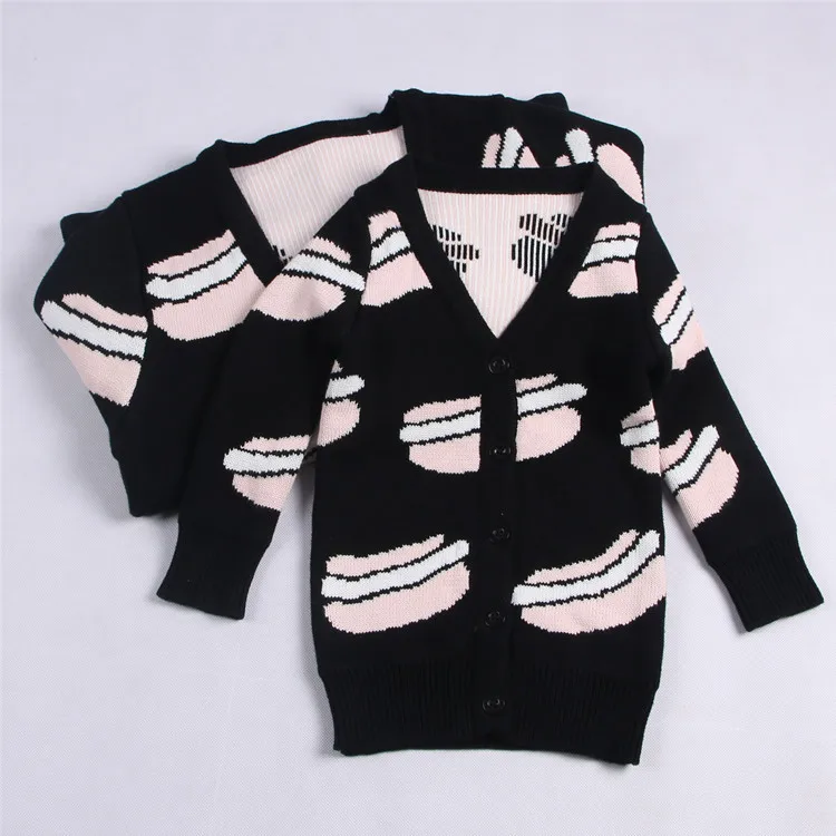 

Family matching outfits spring Sweater Children's hamburger print clothes boys girls mother cotton knitting top Good quality