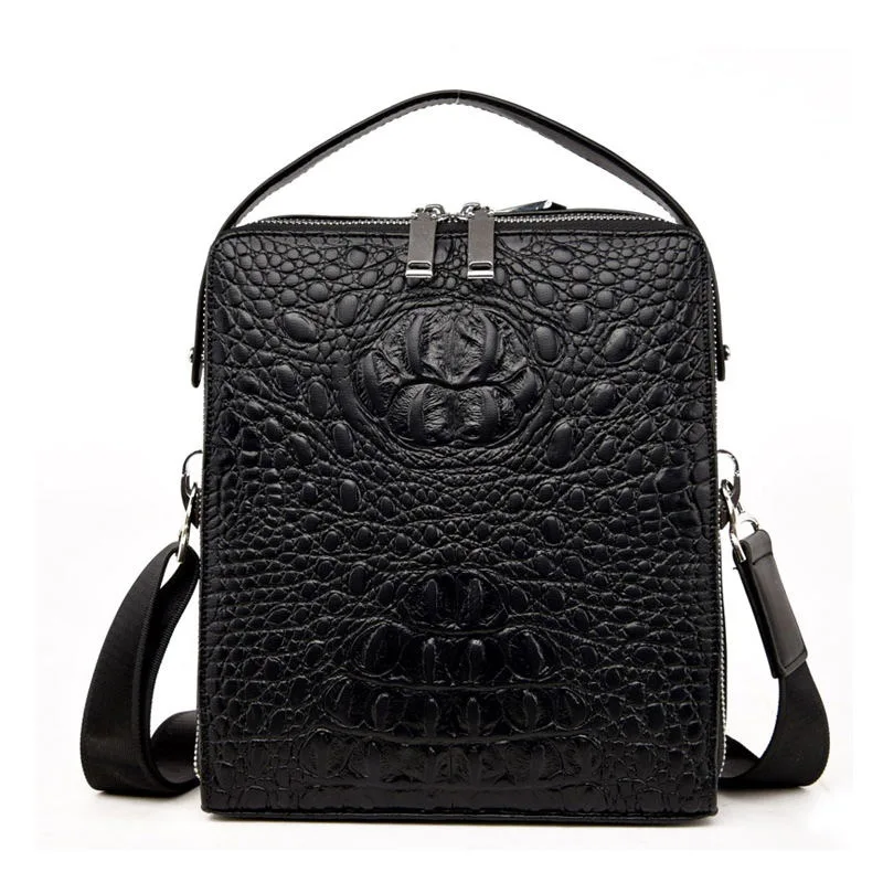 Мужская сумка через плечо из натуральной крокодиловой кожи|crocodile leather handbag|brand