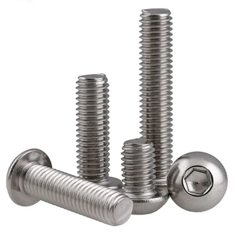 2Pcs M12 Stainless steel round head hexagon socket screw round cup