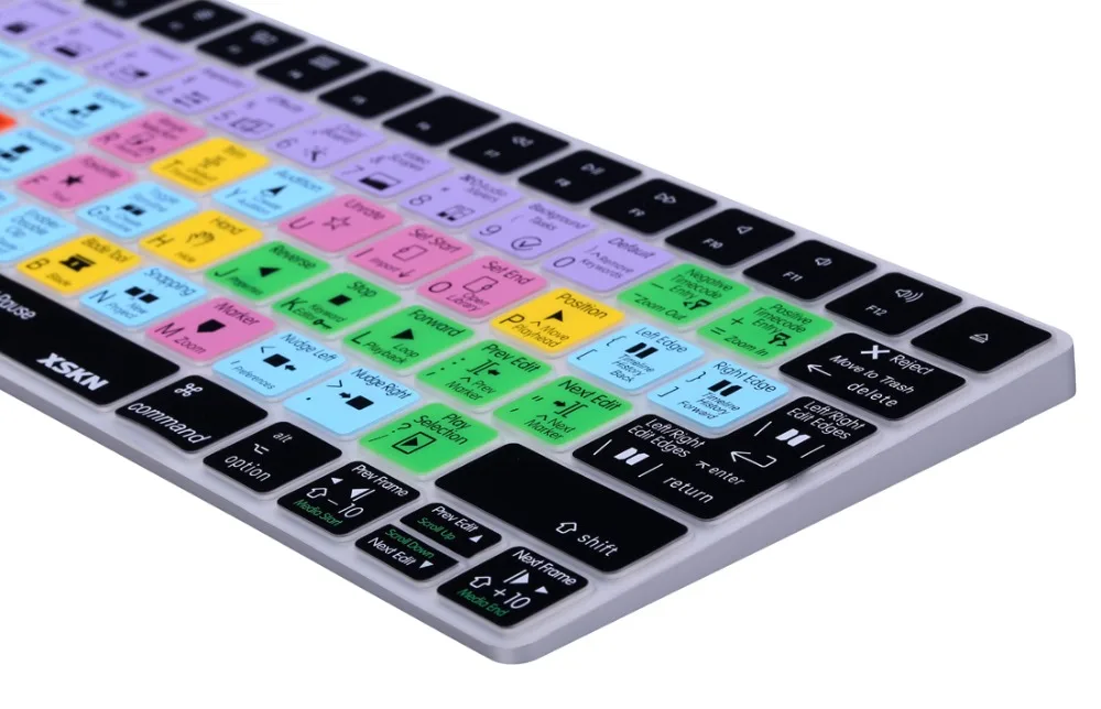 XSKN для Apple Final Cut Pro X клавиатура для Magic Keyboard(MLA22LL/A), функциональная Защитная крышка для горячих клавиш US EU