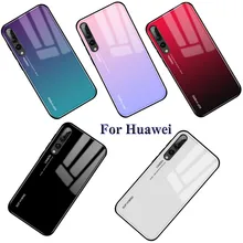 Стеклянный чехол для huawei P20 lite P20 Pro P30 mate 20 P10 Plus Lite Nova 3 3i Honor 8X Max 10 9 Lite градиентные чехлы с закаленным стеклом