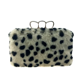 

DAIWEI Women Bags All Season Fur Evening Bag Buttons Feathers / Fur Pearl Detailing for Wedding Event/Party