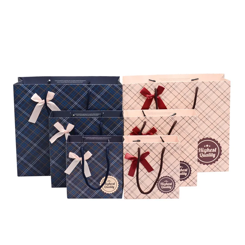 Высокое качество Kraft Бумага сумка с ручками фестиваль подарок мешок для Свадебные украшения День рождения ювелирные магазины упаковка 5 шт