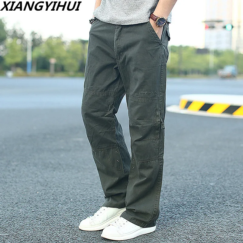 

Plus Size Men Casual Pants Men Military Overalls Long Trousers Cotton Men's Army Tactical Pants Multi-Pockets Cargo Pants Jogger
