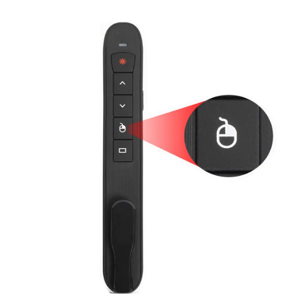 

Rechargable RF 2.4G Wireless Presenter with Air Mouse PowerPoint Remote Control PPT Clicker Presentation Laser Pen