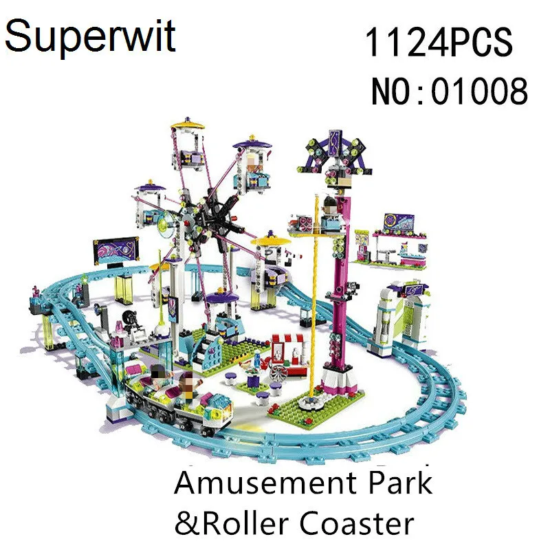 

Superwit 10563 Lepin 01008 Friends Amusement Park Coaster 3D Models Building Kits Blocks Bricks Educational Toys For Kids 41130