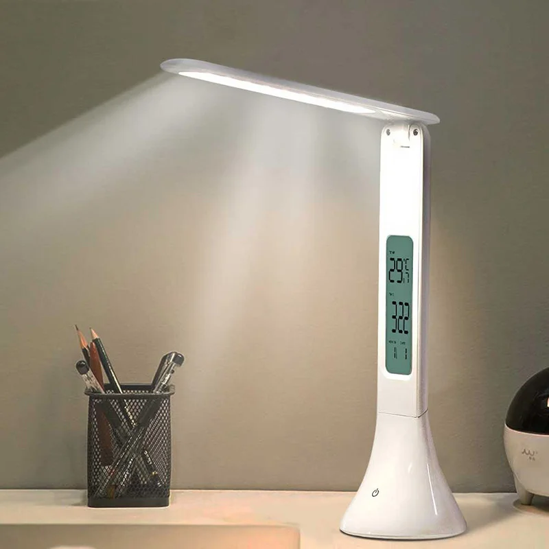 

LED charging with calendar electronic table lamp temperature alarm children students touch reading convenient emergency dest