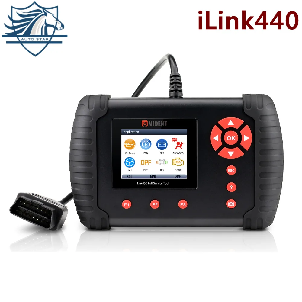 

VIDENT iLink440 4 System Diagnostic Tool,Engine ABS Air Bag SRS Transmission Code Read/Clear EPB Better than NT414