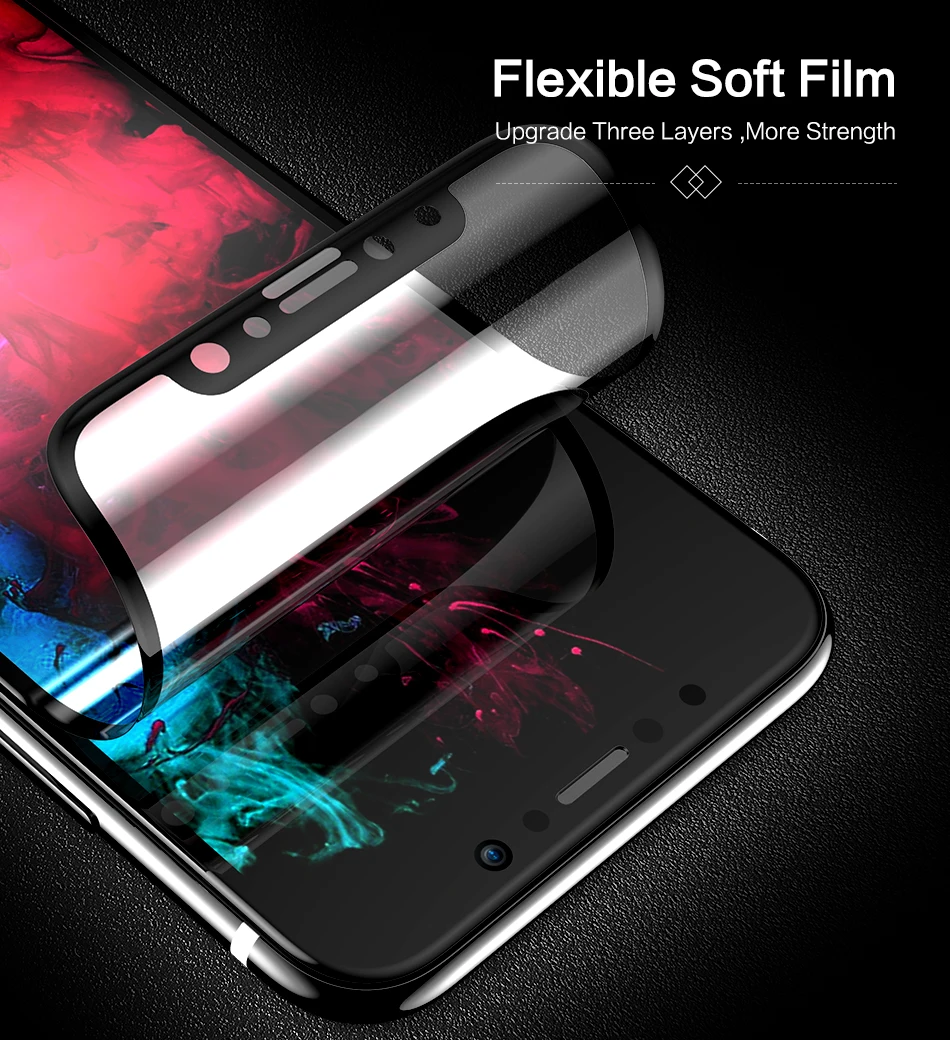 3D Full Curved For iPhone X Screen Protector HD Vision Hydrophobic Oil Touch Sensitive Soft PET Screen Protector For iPhone X 10 (2)
