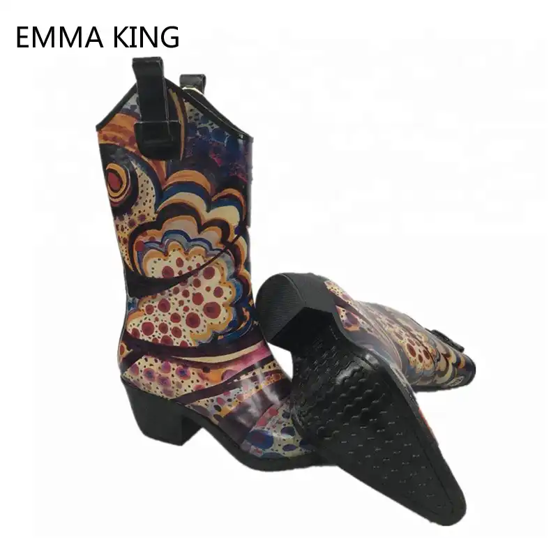 rubber cowboy boots ladies