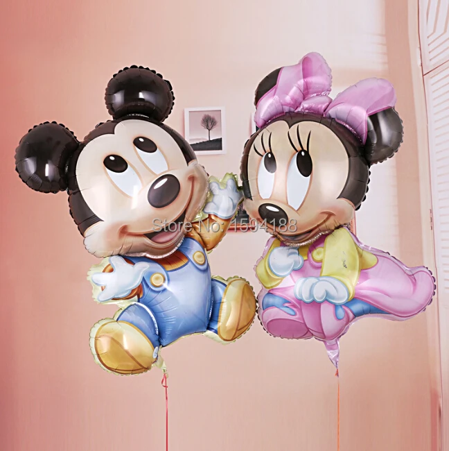 New Foil 50pcs Lot Minnie Mickey Mouse Happy Birthday Balloons