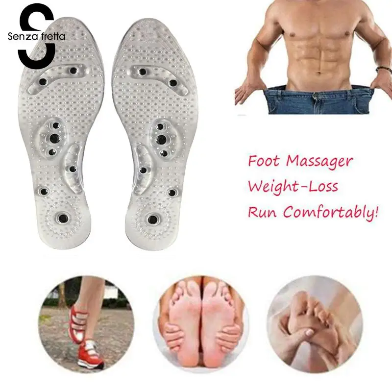 

Senza Fretta 1 Pair New Massage Shoe Insoles Health Medical Therapy Silicone Shoe Inserts Acupressure Slimming Insoles Foot Care