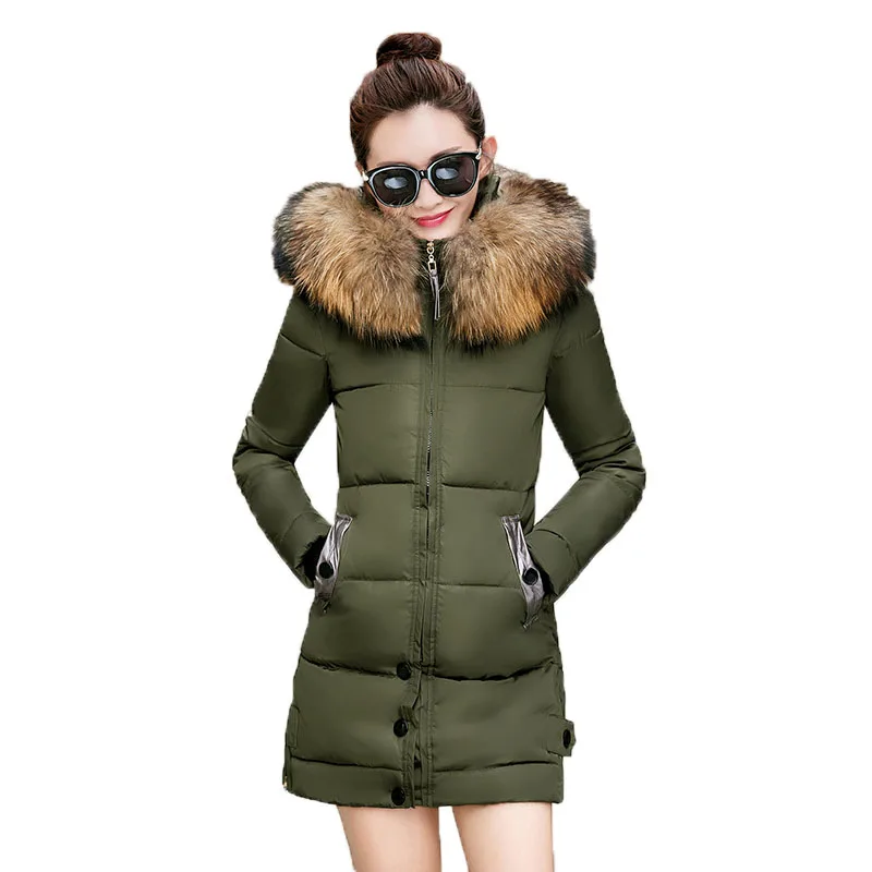 Зимняя куртка, Женская парка, новинка, зимний пуховик, Повседневный, свободный, теплый, толстый, большой меховой воротник, куртка с капюшоном, негабаритное, Женское пальто