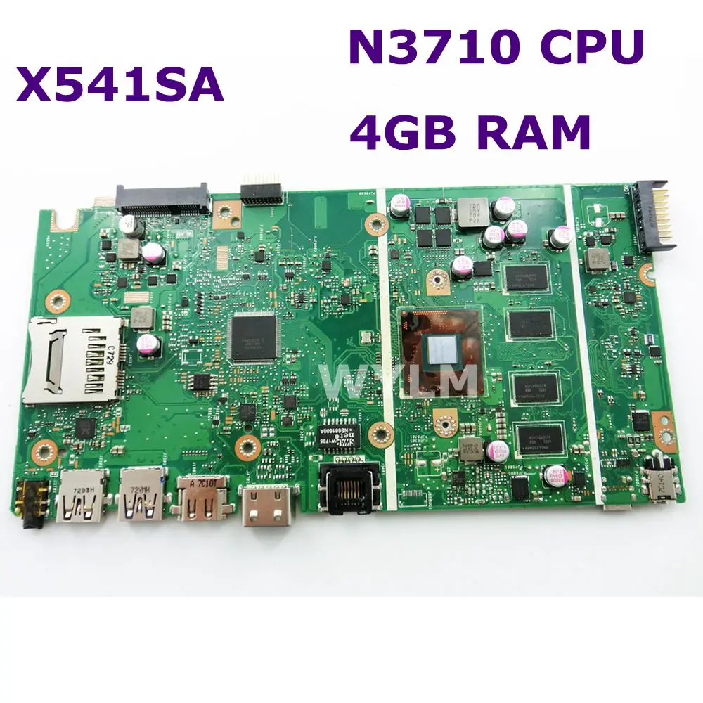  X541SA N3710 CPU 4GB RAM mainboard REV 2.0 For ASUS X541 X541S X541SA laptop motherboard 90NB0CH0-R
