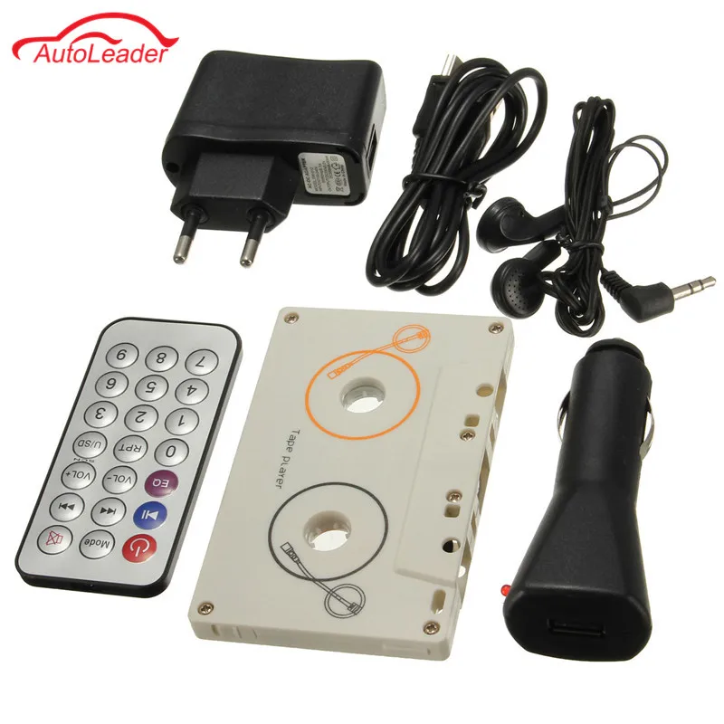 Portable Vintage Car Cassette SD MMC MP3 Tape Player Adapter Kit With Remote Control Instruction Stereo