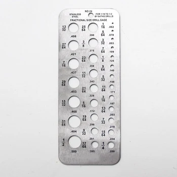 

29 Size Fractional Mini Bolt Wire Measuring Accurate Stainless Steel Drill Bit Gauge Portable British System Woodworking