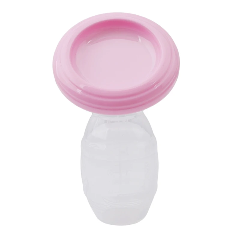 Silicone Breastfeeding Reliever Breast Pumps Feeding Milk Bottle Sucking Manual Nursing Strong Suction - Цвет: pink cover