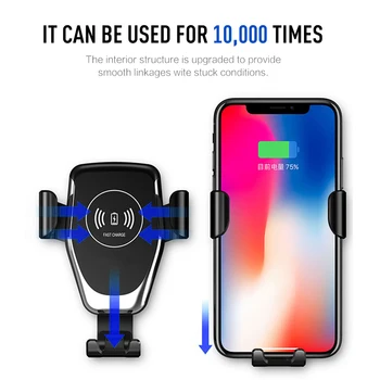 Car Mount Qi Wireless Charger For iPhone XS Max X XR 8 Wireless Charging Car Phone Holder Stand For Samsung Note 9 8 S9 S8 Car Mount Qi Wireless Charger For iPhone XS Max X XR 8 Wireless Charging Car Phone Holder Stand For Samsung Note 9 8 S9 S8