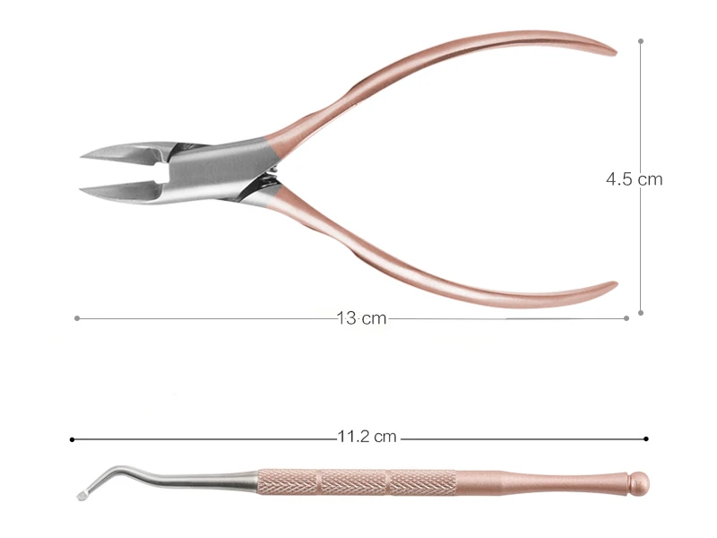 2 шт./компл. из розового золота, забота о ногах, носок кусачки для ногтей Триммер Профессиональный паранихия FS43
