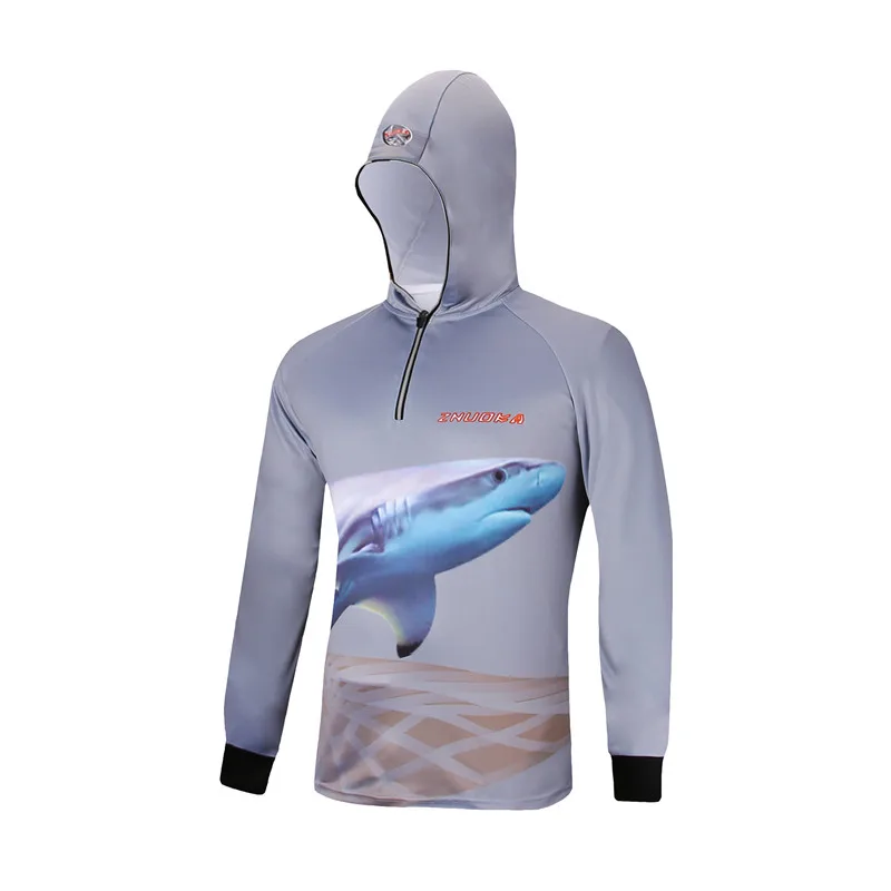 New Outdoor sport mens fishing clothes breathable quick dry Anti UV 40+ Anti-mosquit long sleeve hooded women fishing Shirts