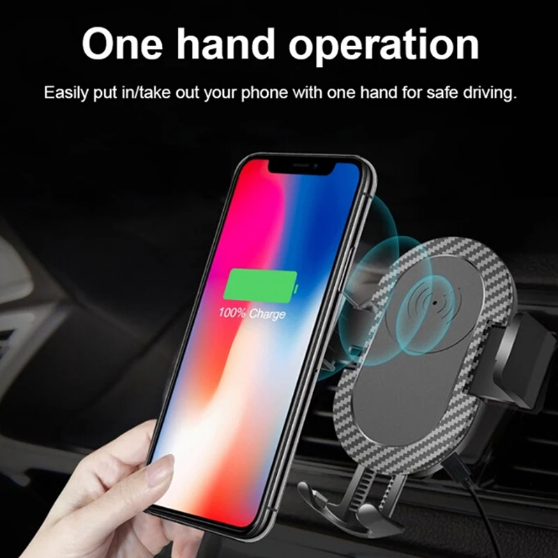 Car Mount Qi Wireless Charger For Iphone 8/8Plus/X/XR/XS/XS Max Mobile Phone Holder Stand Car Phone Holder
