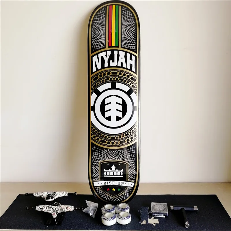 Goede Element 1 set Pro Kwaliteit VS Compleet Skateboard Dek 8 inch Skate Board Wielen amp; Vrachtwagens Dubbele Rocker Skateboard Onderdelen